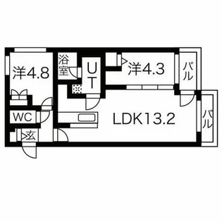 メニーズコート麻生西プレミア【3階】の間取り