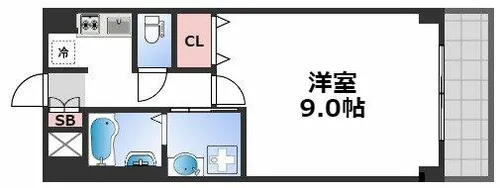 セオリー難波南【4階】の間取り