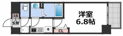 プレサンスOSAKADOMECITYクロスティ【11階】の間取り