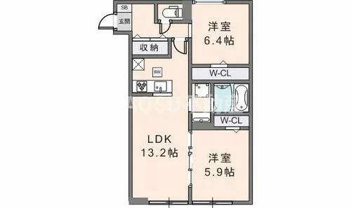 Casa Admirable【101号室】の間取り