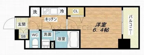 ファステート難波WESTパーク【9階】の間取り