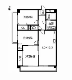 ラフィネ門間【303号室】の間取り