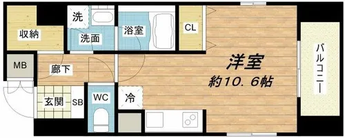 パークキューブ北浜【12階】の間取り
