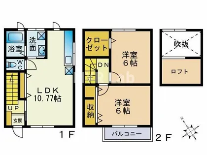 福岡県福岡市博多区青木1丁目【タウンハウス】の間取り