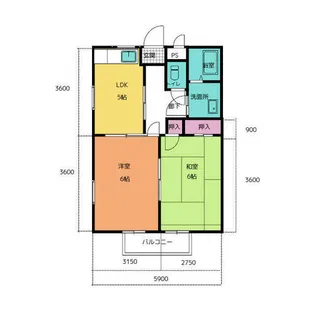 ファーブル井田【201号室】の間取り