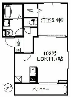 福岡県久留米市野中町【アパート】の間取り