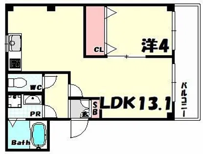 アヴァンティ三宮【3階】の間取り