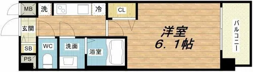 プレサンスOSAKA東成中本ハーヴィル【4階】の間取り