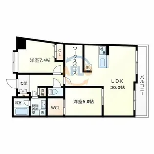 フロンティアタワー難波EAST【3階】の間取り
