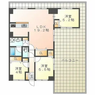 ジュリオ東野【5階】の間取り