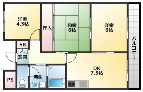 ラ・テール西田【3階】の間取り