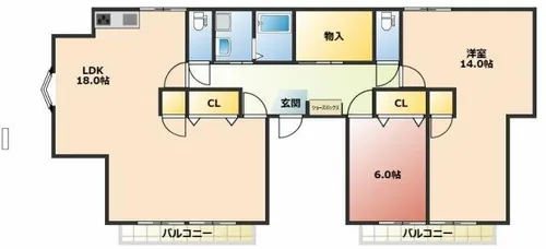 セラ西舞子Ⅳ【201号室】の間取り