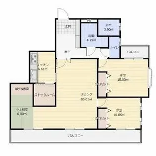 グランドメゾン東山元町【2階】の間取り