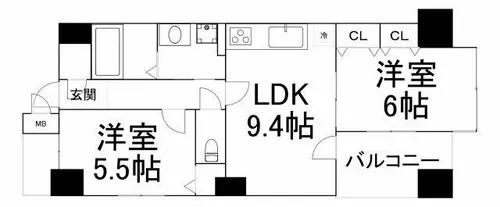 ノステルコート夕陽丘【3階】の間取り