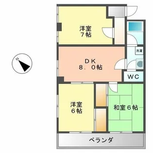 山田ハイツ【305号室】の間取り