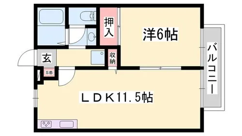 ハイツブランドール【1階】の間取り