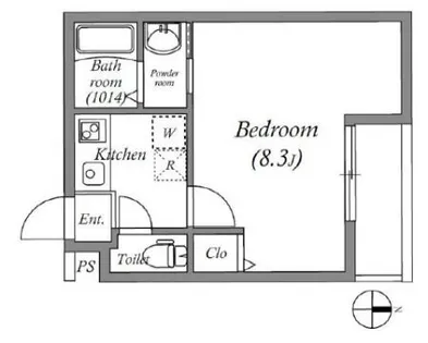 京都府京都市中京区西ノ京笠殿町【マンション】の間取り