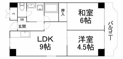 日宝ライフ放出西【3階】の間取り