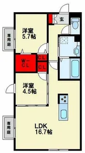 イオメール竹末【1階】の間取り