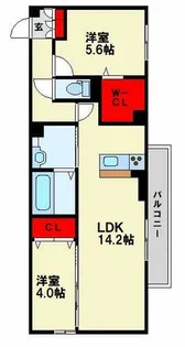 イオメール竹末【2階】の間取り