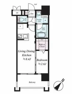 福岡県福岡市博多区神屋町【マンション】の間取り