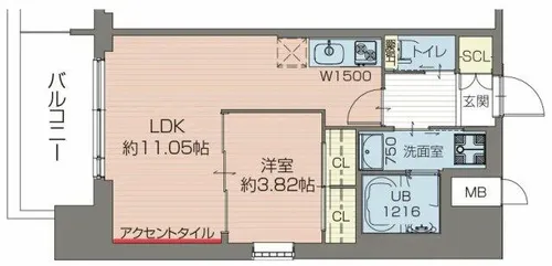 プレジオ難波【8階】の間取り