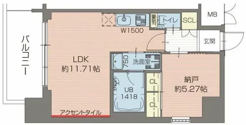 プレジオ難波【6階】の間取り