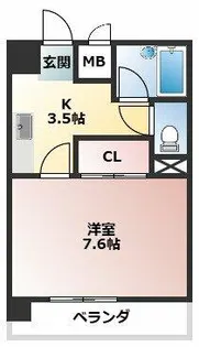 フォルツァ中央【1C号室】の間取り