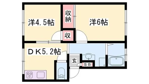 アーバン野里B【105号室】の間取り