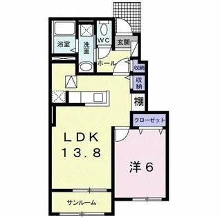 ルピナスA【103号室】の間取り