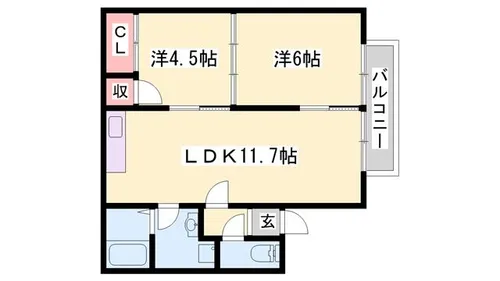シャトルS【201号室】の間取り