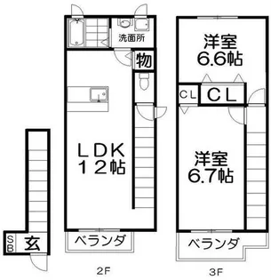 太間パークレジデンス【2階】の間取り