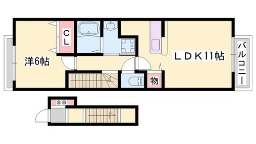 ウッドパストラル3【201号室】の間取り