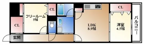プレサンス ジェネ 新栄町駅前 葵【10階】の間取り