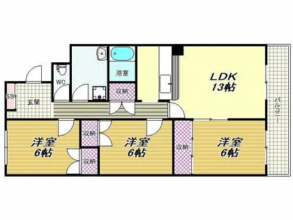 ファイブグレース【4階】の間取り