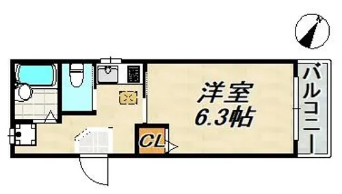 1Kの間取り画像