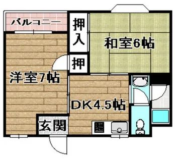 登町ハイツ【2階】の間取り