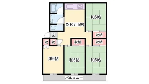 ローレルハイツ姫路天満A棟【504号室】の間取り