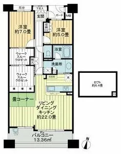 パークシティ ザ ウイングス西棟【12階】の間取り