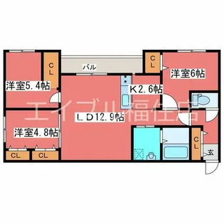 Garbo月寒【2階】の間取り