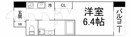 レジュールアッシュ大阪城北【9階】の間取り