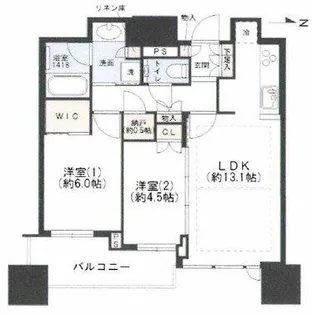 シティタワー大阪本町【33階】の間取り