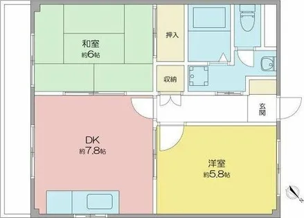 ツインハイツ A棟 B棟【A101号室】の間取り