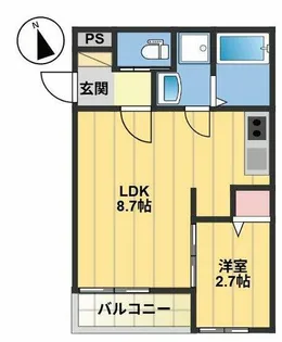 Terrace 二日市【201号室】の間取り