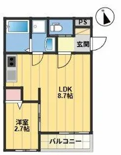 Terrace 二日市【203号室】の間取り