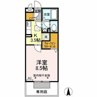 PRISMIC【107号室】の間取り