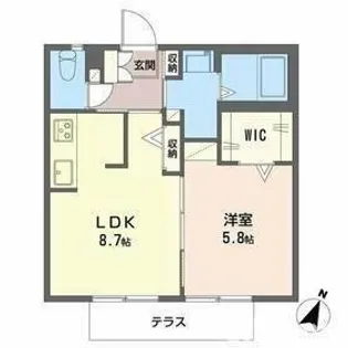 パークハイツさつき【1階】の間取り