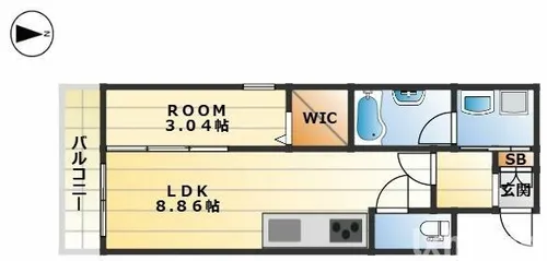 1LDKの間取り画像