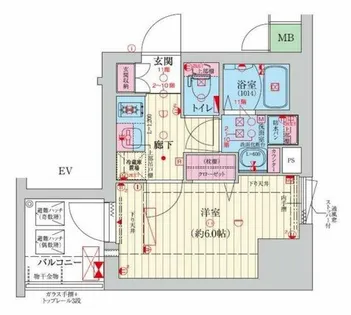 ファーストフィオーレ難波南アルマ【10階】の間取り