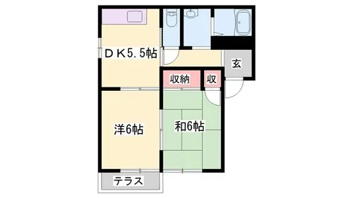 エポックマンション朝来D【201号室】の間取り